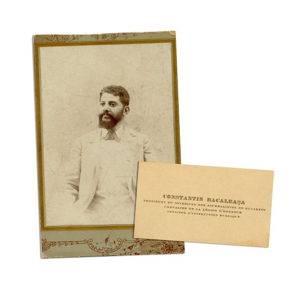 Constantin Bacalbașa, fotografie de cabinet + carte de vizită