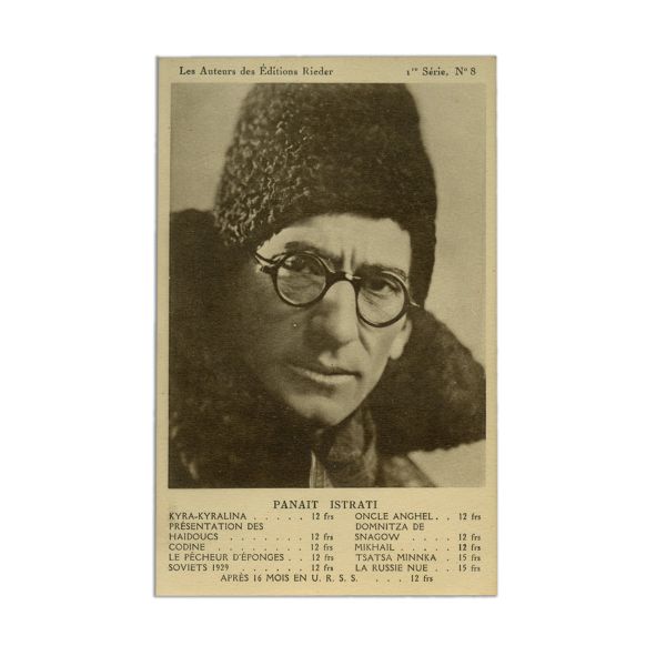 Panait Istrati, fotografie tip carte poștală + dedicație olografă, 1932