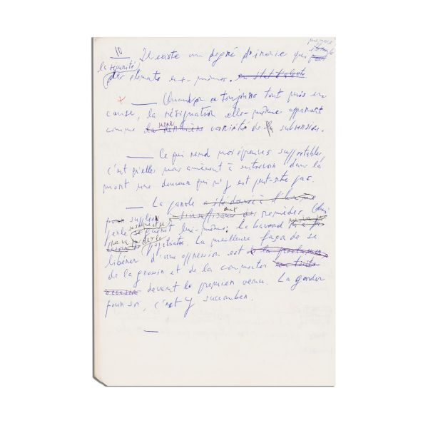 Emil Cioran, Aveux et anathèmes, manuscrisul lucrării integrale