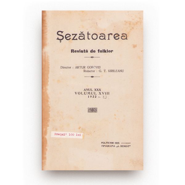 Revista de folklor Șezătoarea, 1922-1923, doi ani colligați