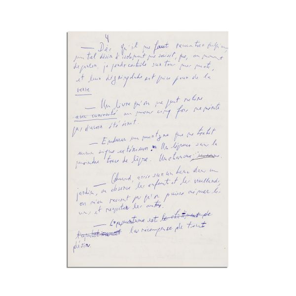 Emil Cioran, Aveux et anathèmes, manuscrisul lucrării integrale