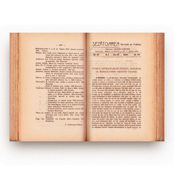 Revista de folklor Șezătoarea, 1922-1923, doi ani colligați