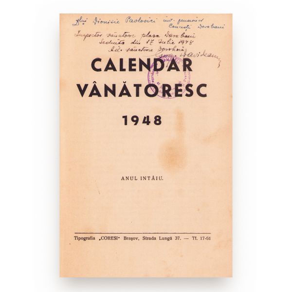 Calendar vânătoresc pe anul 1948