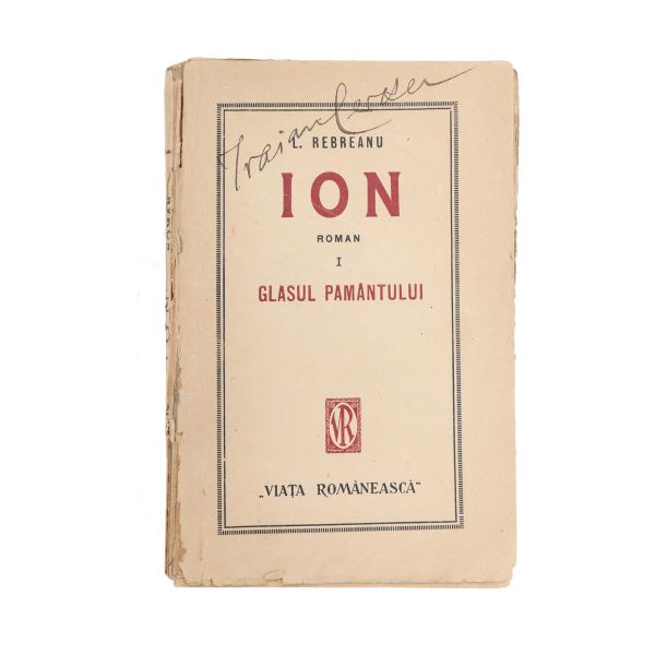 Liviu Rebreanu, Ion, 1920, două volume + carte de vizită cu însemnare olografă