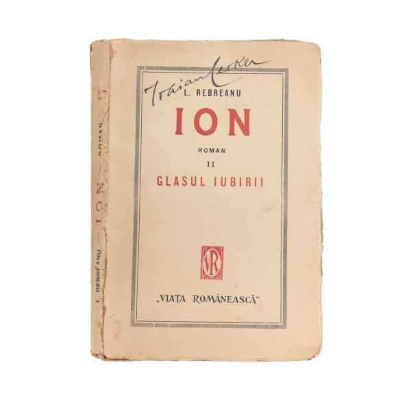 Liviu Rebreanu, Ion, 1920, două volume + carte de vizită cu însemnare olografă