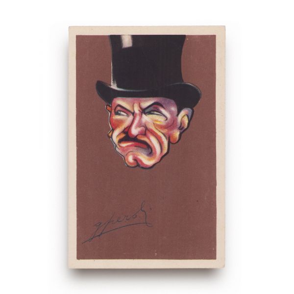 Roman Dmowski și Erazm Piltz, două cărți poștale caricaturale, ilustrator Gino Peroli, 1919
