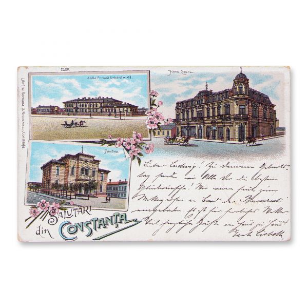 Salutări din Constanța, carte poștală litografiată, 1898