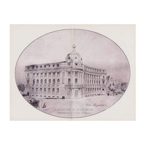 Anuarul Academiei de Înalte Studii Comerciale și Industriale din București, 1925, cu monograma regelui Carol al II-lea