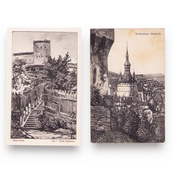 Colecție de 291 de fotografii tip carte poștală cu cetatea medievală Sighișoara