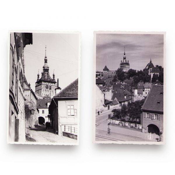 Colecție de 291 de fotografii tip carte poștală cu cetatea medievală Sighișoara
