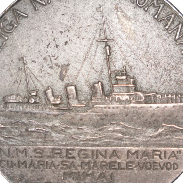 Distrugătorul „Regina Maria” - Mihai Marele Voievod de Alba-Iulia, medalie din bronz argintat, 1938