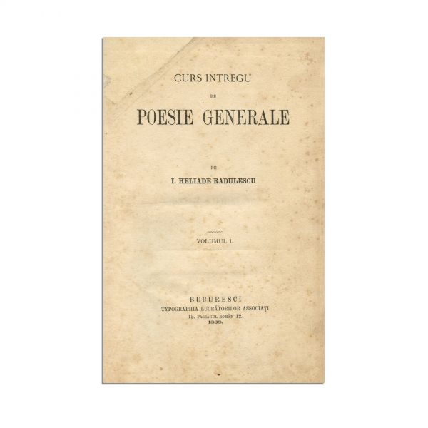 I. Heliade-Rădulescu, Curs întreg de poezie generală, 3 volume colligate