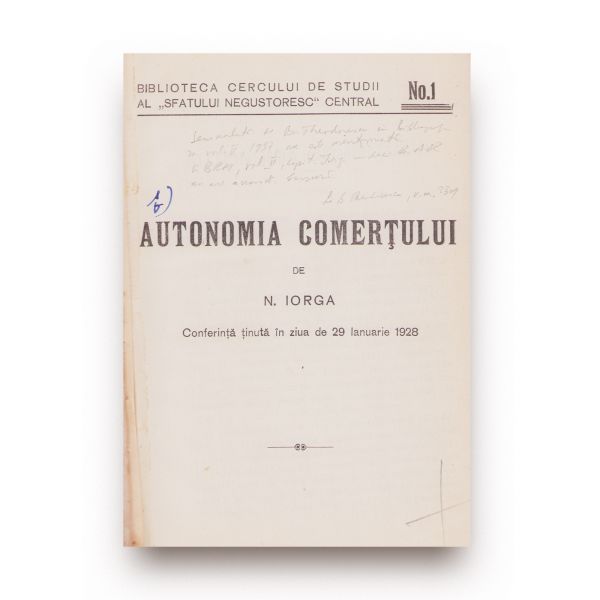 N. Iorga, Mihail Iorgulescu, patru volume despre istoria comerțului, 1920 - 1928