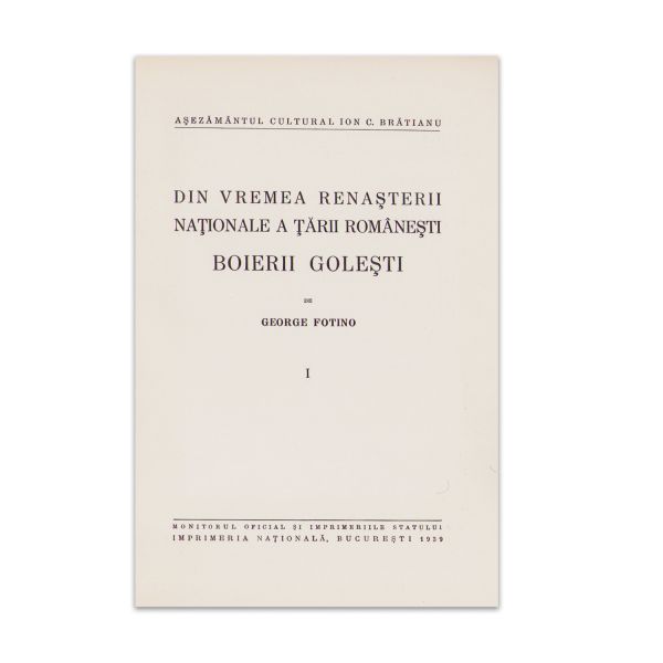 George Fotino, Boierii Golești, 1939, patru volume