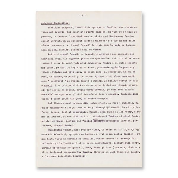 Iosif Igiroșianu, dactilograma genealogiei familiei Coandă, 1989