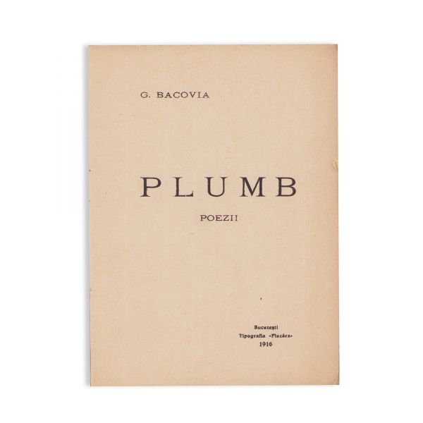 George Bacovia, Plumb. Poezii, 1916, Prima ediție