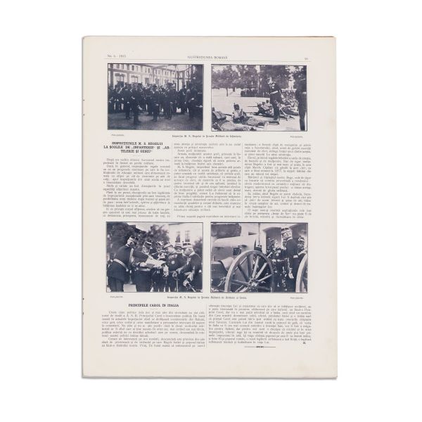 Publicația „Ilustrațiunea română”, An III, Nr. 4, „Inspecția M. S. Regelui la Școala Militară de Infanterie”, 1913