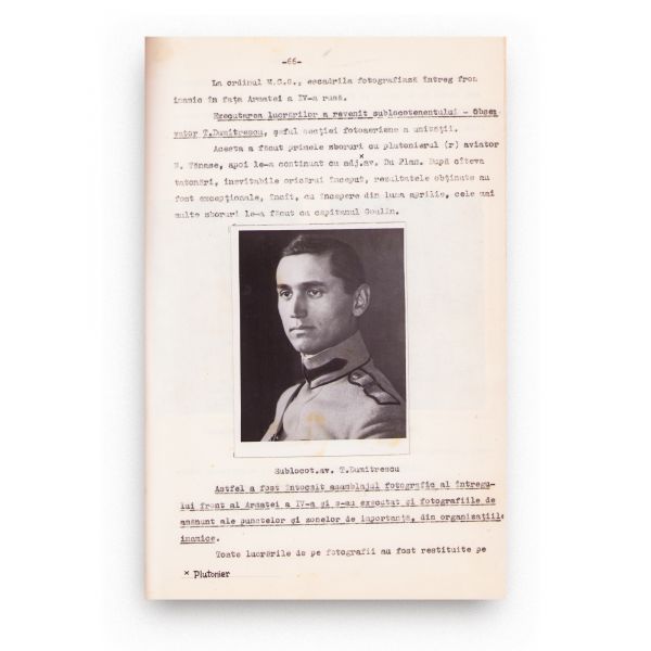Constantin Nicolau, File relative la contribuția aeronauticii române în Primul Război Mondial, manuscris dactilografiat, cu semnătură olografă