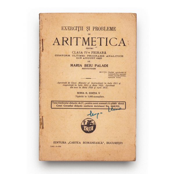 Patru cărți de aritmetică și economie politică, 1907-1932