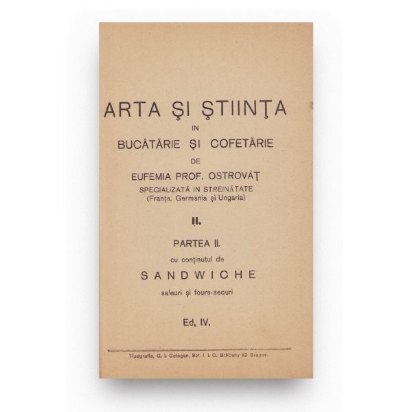 Eufemia prof. Ostrovăț, Arta și știința în bucătărie și cofetărie