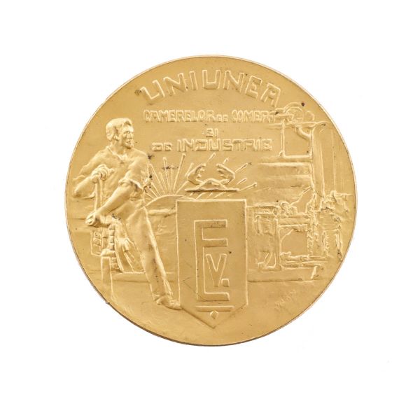 „Uniunea Camerelor de Comerț și de Industrie”, E.V., medalie din bronz aurit