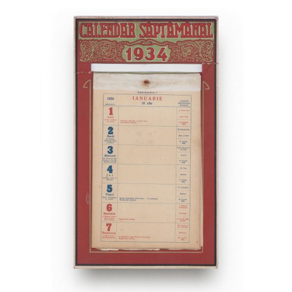 Calendar săptămânal pe anul 1934
