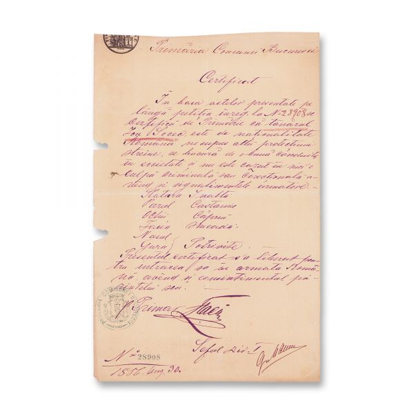 Ioan I. V. Socec, declarație + 2 certificate + livret militar în cadrul Regimentului 2 Roșiori 