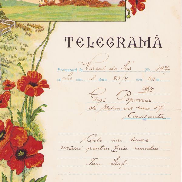 Poșta Română, telegramă + plic