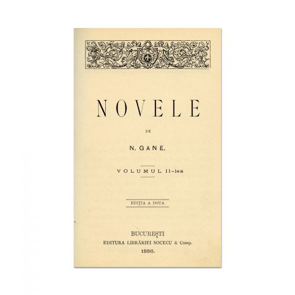 N. Gane, Novele, cu dedicație olografă, 1890