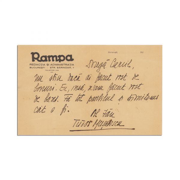 Tudor Mușatescu, două corespondențe 