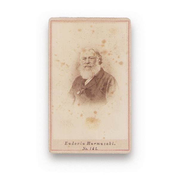 Simion Bărnuțiu și Eudoxiu Hurmuzachi, două fotografii format carte-de-vizite, atelier Frații Șaraga