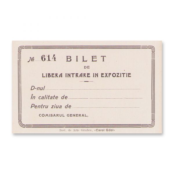 Inaugurarea Expoziției Generale Române din 1906, invitație + bilet de intrare