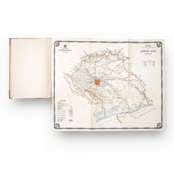 Atlas cu 34 de hărți ale Căilor de comunicație pe Județe, 1915 - Album complet