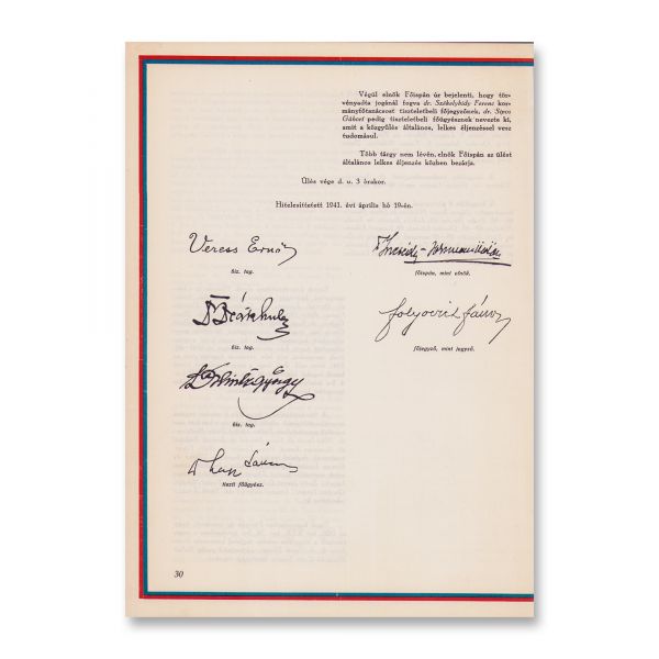 Procesul-verbal de reînființare a Consiliului Municipal din Cluj în urma Dictatului de la Viena din 30 august 1940