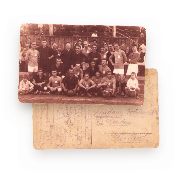Echipa de fotbal Chinezul Timișoara, fotografie tip carte poștală, 1921