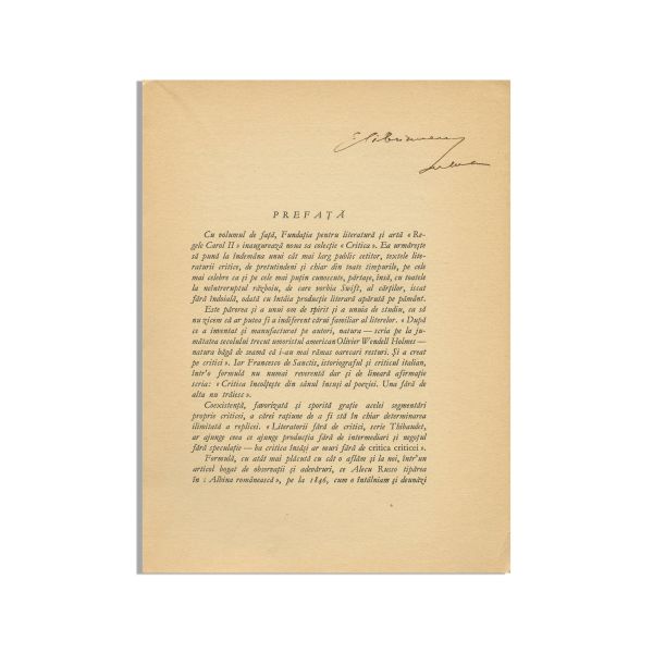 Dumitru S. Panaitescu-Perpessicius, De la Chateaubriand la Mallarmé, 1938, cu dedicație către Octav Șuluțiu