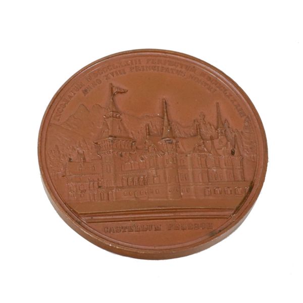 Inaugurarea Castelului Peleș, medalie din bronz, gravor W. Kullrich, 1883