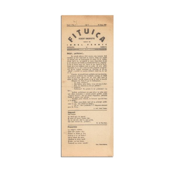 Publicația „Fițuica”, Anul I, Nr. 1, 1928 + Publicația „Pssst!!”, Anul I, Nr. 1, 1929