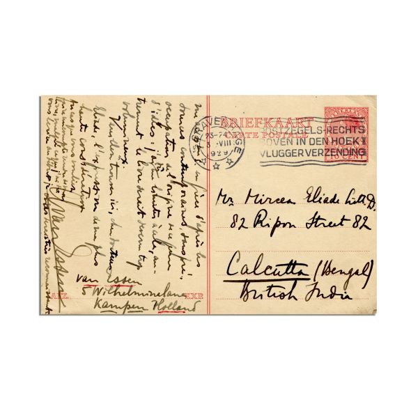 Von Essen, carte poștală pentru Mircea Eliade, 3 august 1929