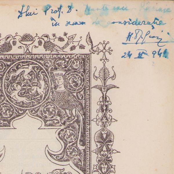 H. Dj. Siruni, Ani - Anuar de cultură armeană, 1943, cu dedicație olografă