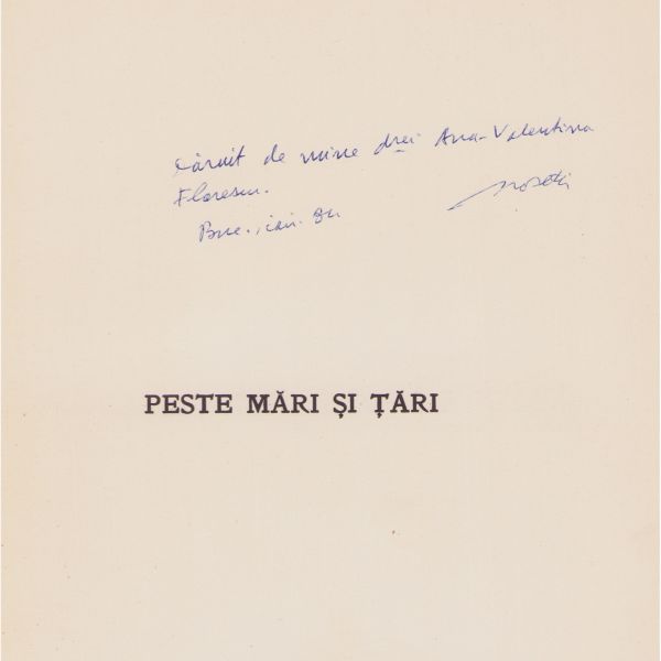 N. M. Condiescu, Peste mări și țări, 1936, exemplar numerotat