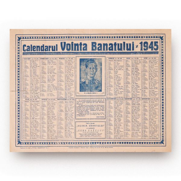 Calendarul „Voința Banatului” pe anul 1945