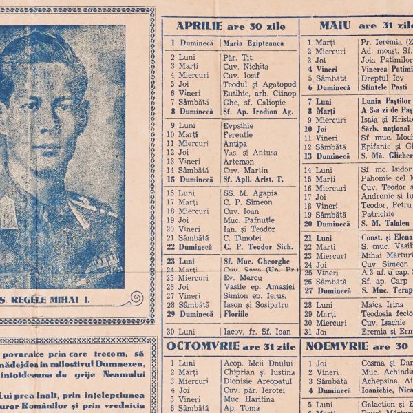 Calendarul „Voința Banatului” pe anul 1945