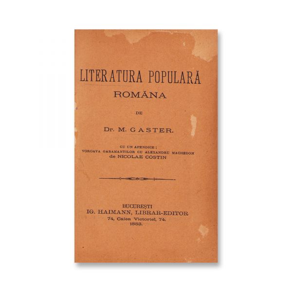 Dr. M. Gaster, Literatura populară română, 1883