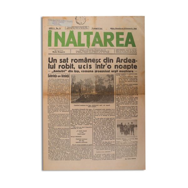 Publicația „Înălțarea”, anul I, nr. 8, 12 ianuarie 1941 - discursul generalului Antonescu