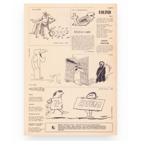 Publicația „Moftul român”, Anul I, Nr. 1, 26 decembrie 1989