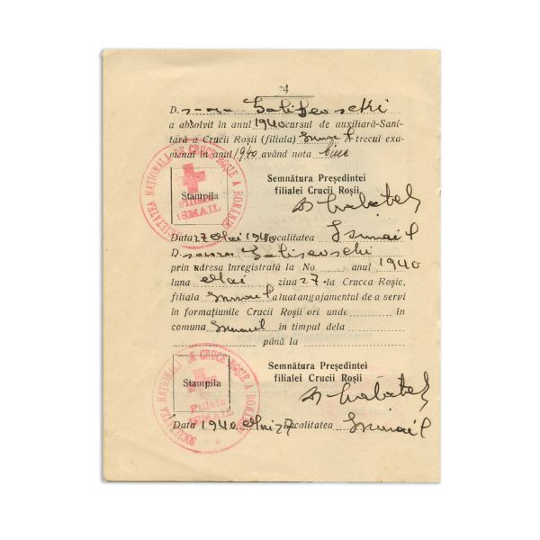 Carnet de Auxiliară Sanitară, 1940 + bon pentru alimente din timpul războiului