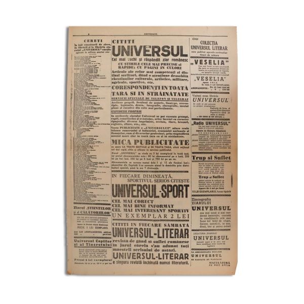 Publicația „Universul”, 4 septembrie 1940, ediție specială - demisia Guvernului Ion Gigurtu