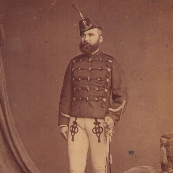 Nicolae Droc-Barcian, fotografie de cabinet, atelier F. Bauer, Galați, 1876 