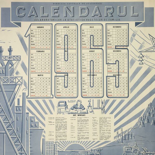 Calendarul Colaboratorilor la Statistica Bugetelor de Familie pe anul 1965